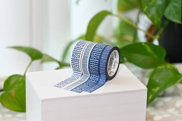 Mudcloth Inspired Washi Tape Set Blue - SUPER SECONDS